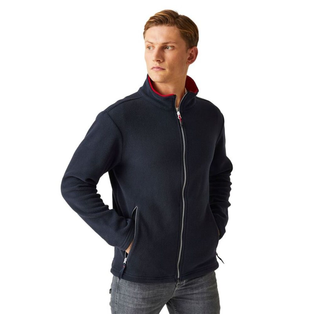 Regatta Mens Ascender 250 Fleece Jacket / Navy/Classic Red